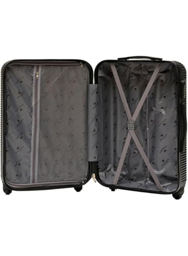 32-Inch Stripe Design Hardshell Trolley Bag, Lightweight Large Travel Suitcase with 360° Spinner Wheels & Secure Lock, Black - Image 3